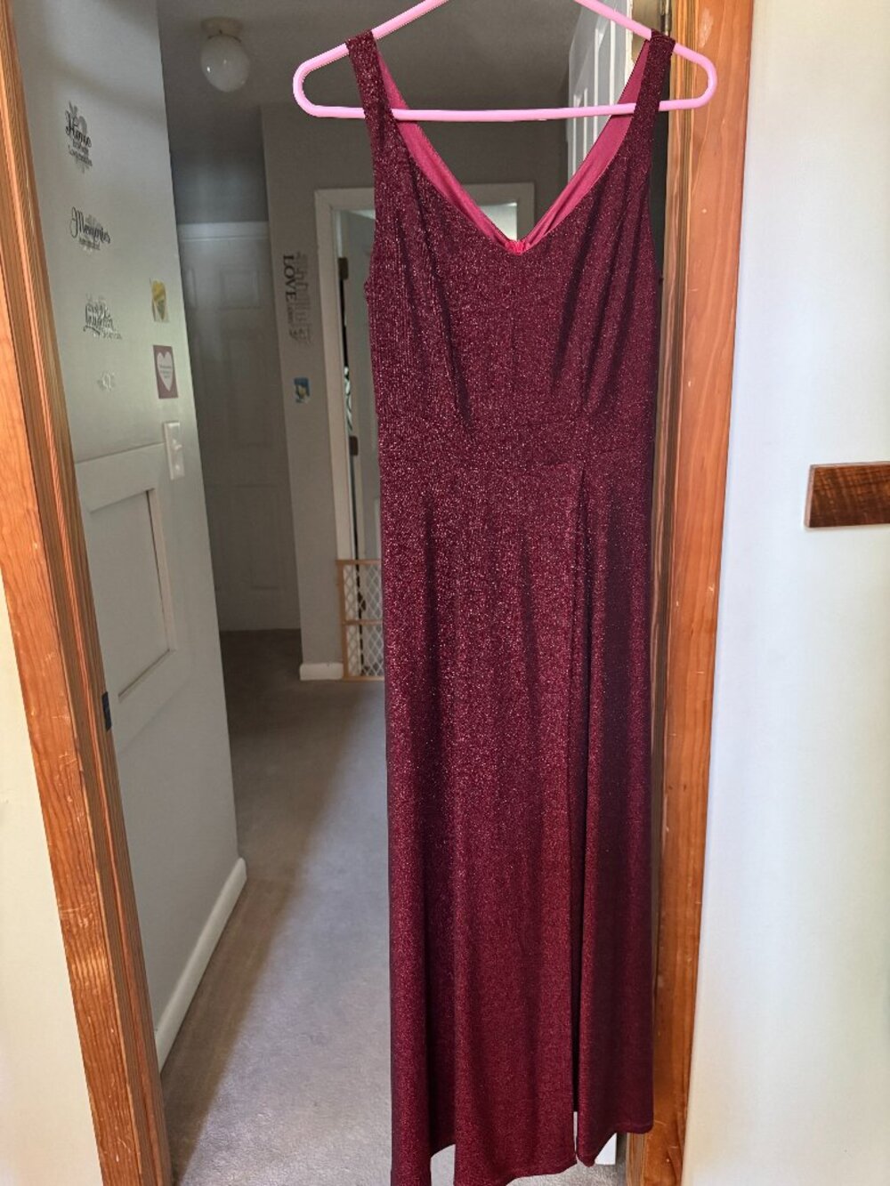 Long Burgundy formal dress. Size XS
